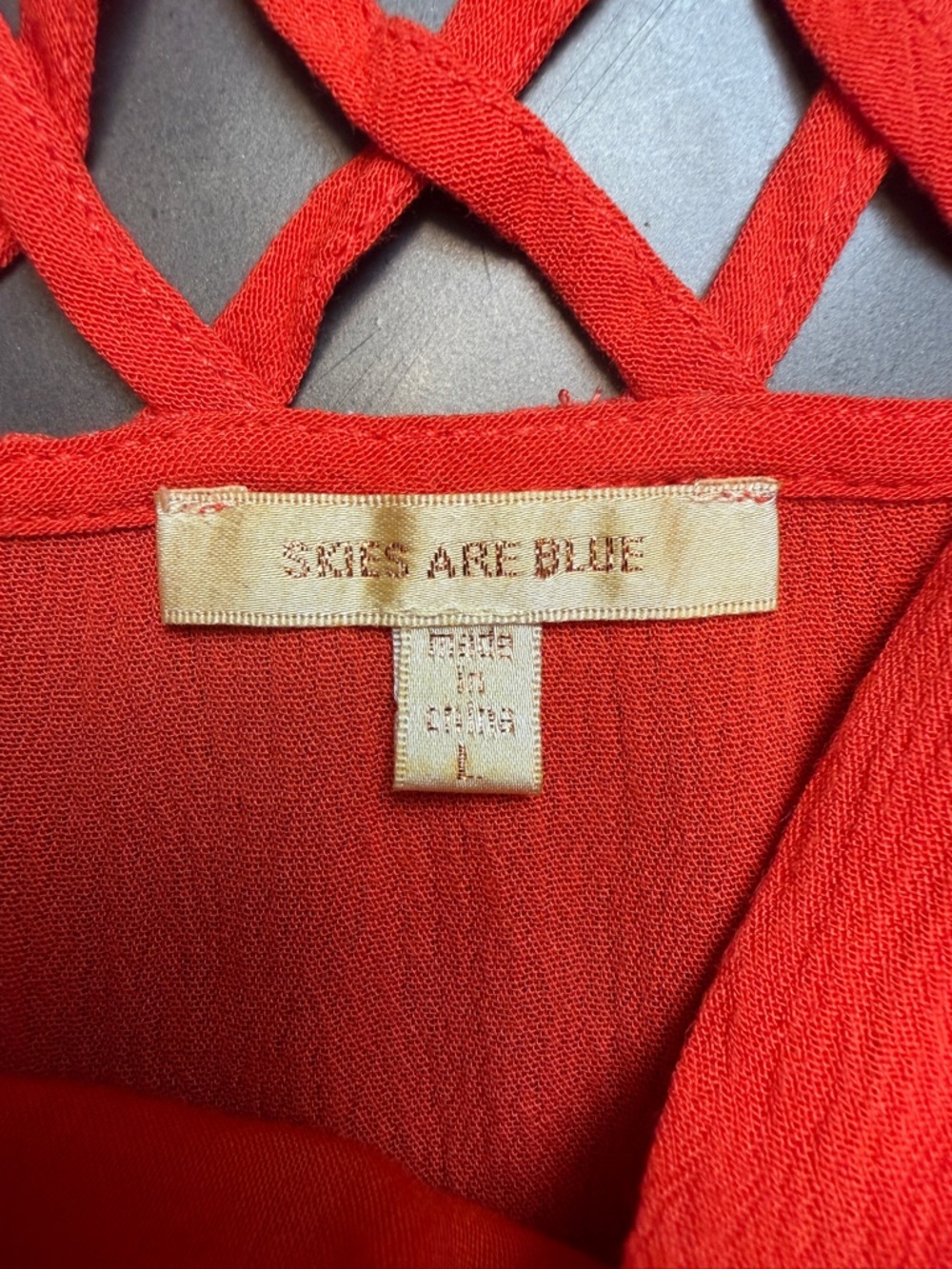 Coral Lattice Back Tank Top Size Large - Picture 5 of 7